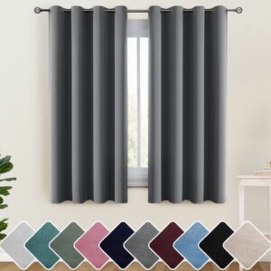 Lux Decor Collection Thermal Insulated Blackout Curtains, Energy-Saving Window Drapes for Bedroom and Living Room (Gray, 42 in x 63 in, Set of 2) atnhi