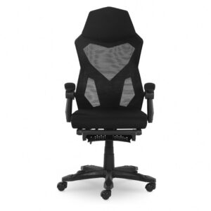 Gamer Gear Gaming Office Chair with Extendable Leg Rest, Ergonomic High Back Task Chair (Black, 24.5 in W x 46.75 in H) k9aef